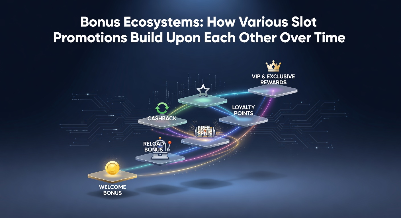 Diagram showing how slot promotions connect and build over time in a layered ecosystem