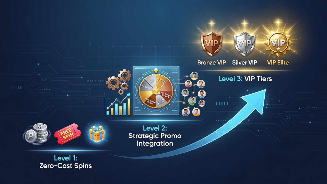 Loyalty tier dashboard on a mobile slot app displaying VIP progression and reward levels