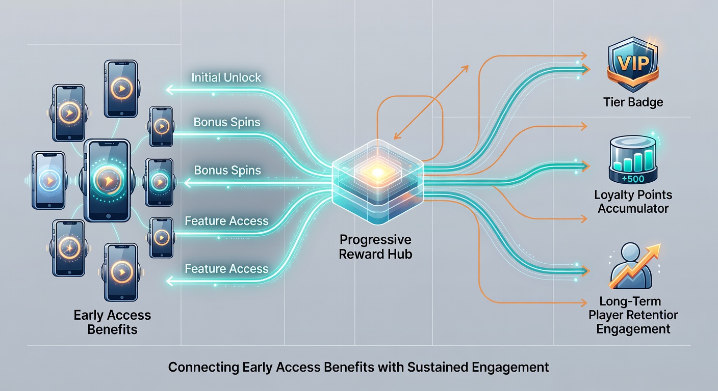 Illustration of mobile reel game loyalty tiers linking early benefits to sustained high RTP opportunities