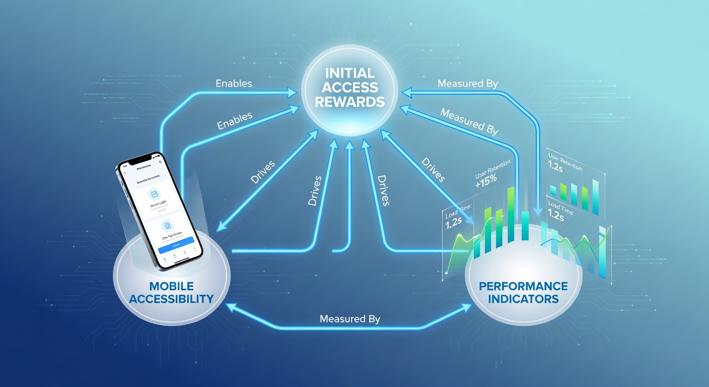 Diagram showing mobile slot interfaces linked to performance metrics and reward pathways