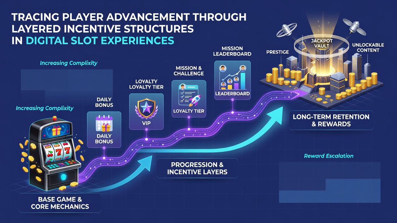 Dashboard view of loyalty points accumulation and tier advancement milestones in a slots platform